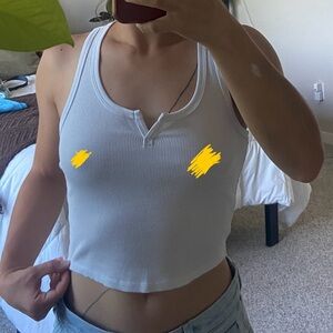New condition white ribbed tank